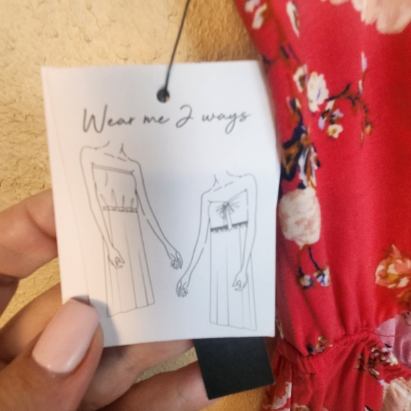 O'Neill Red Kai Floral Print Midi Dress Small NWT (5952) - Picture 5 of 8